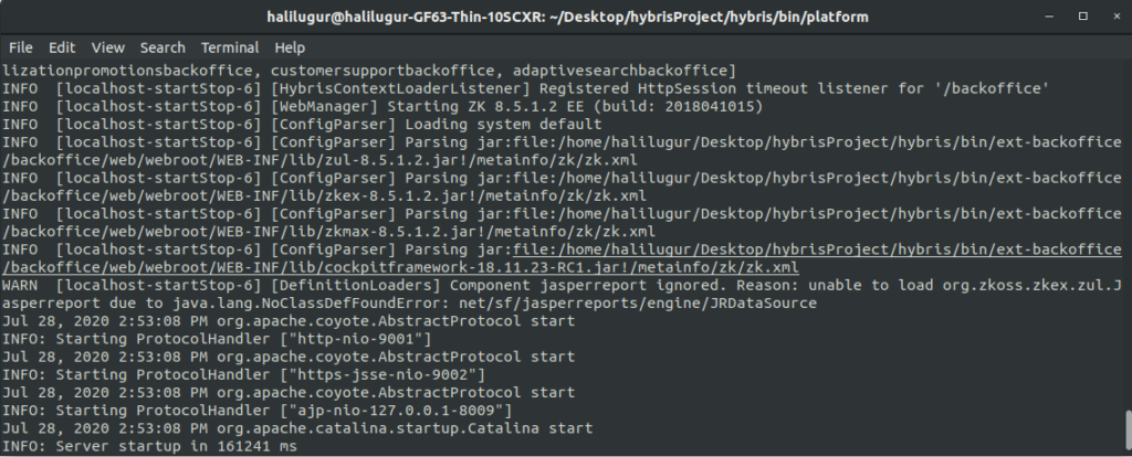 Hybris ./hybrisserver.sh debug command.