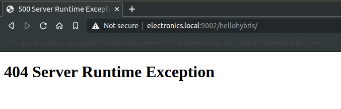 404 Server runtime exception